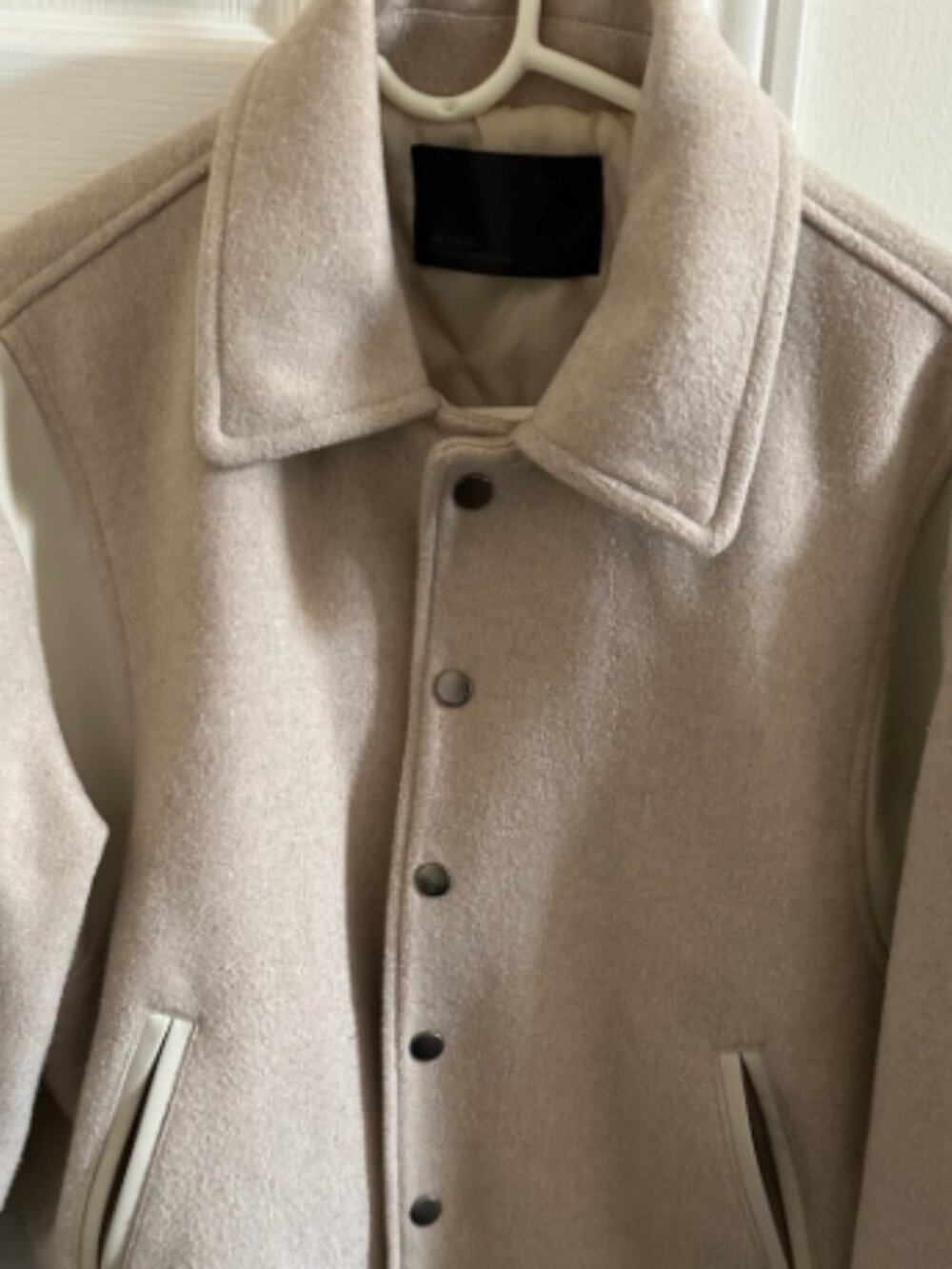 NWOT - Oak + Fort Varsity Jacket in Beige